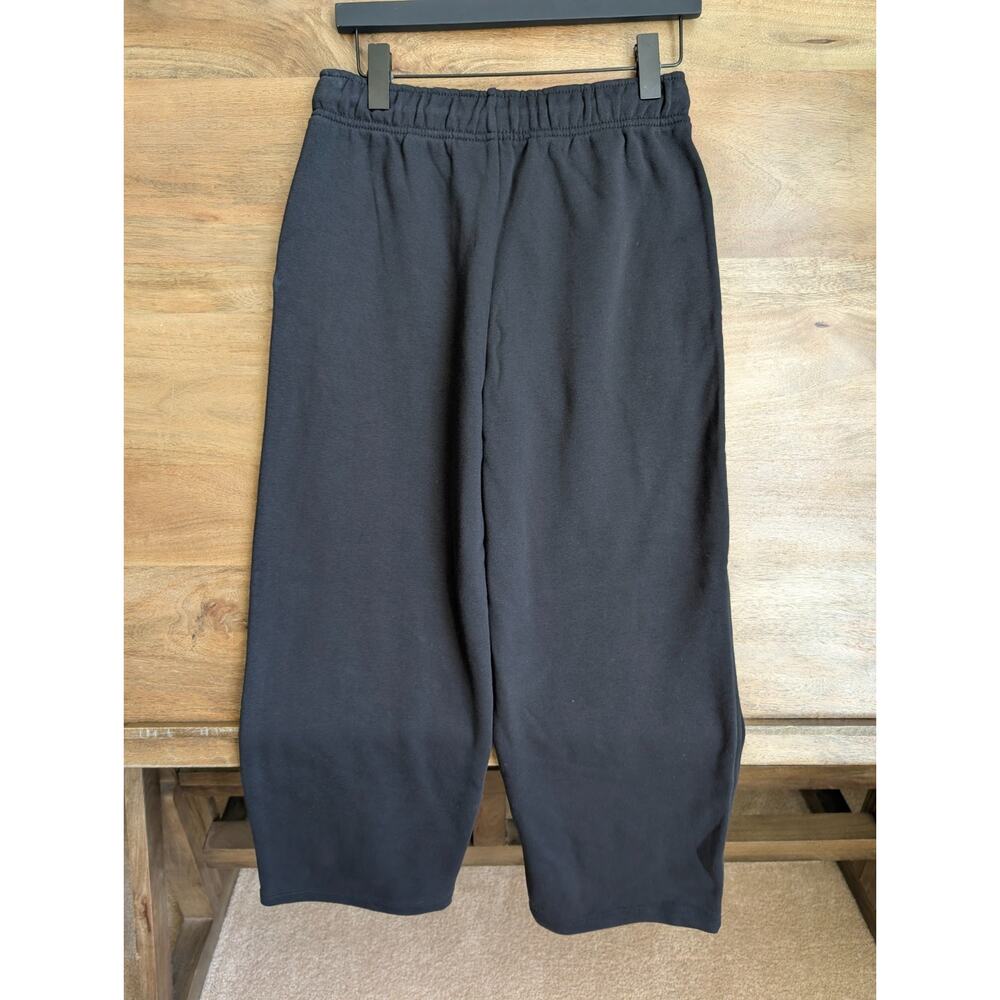 NWT Athleta Heavyweight Terry Pants Womens XS Black Drawstring Waist Wide Leg - Picture 2 of 4